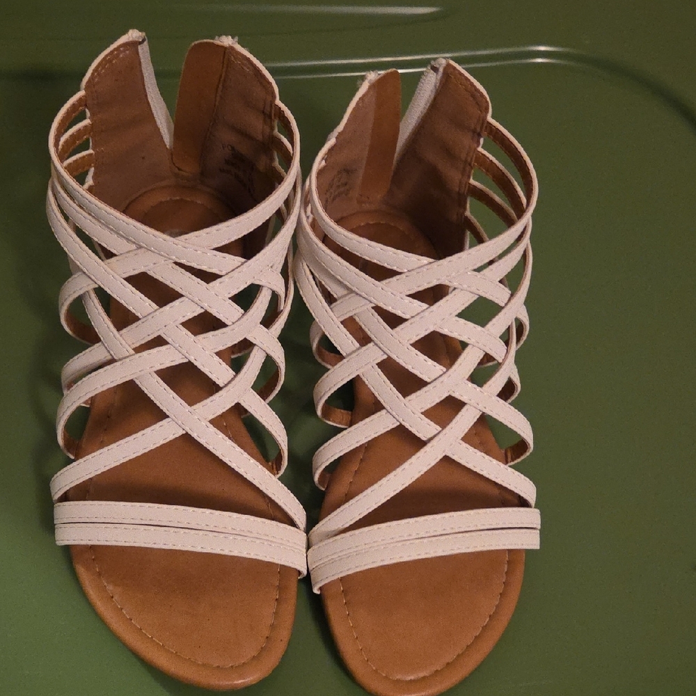 Women's Cream Strappy Sandals